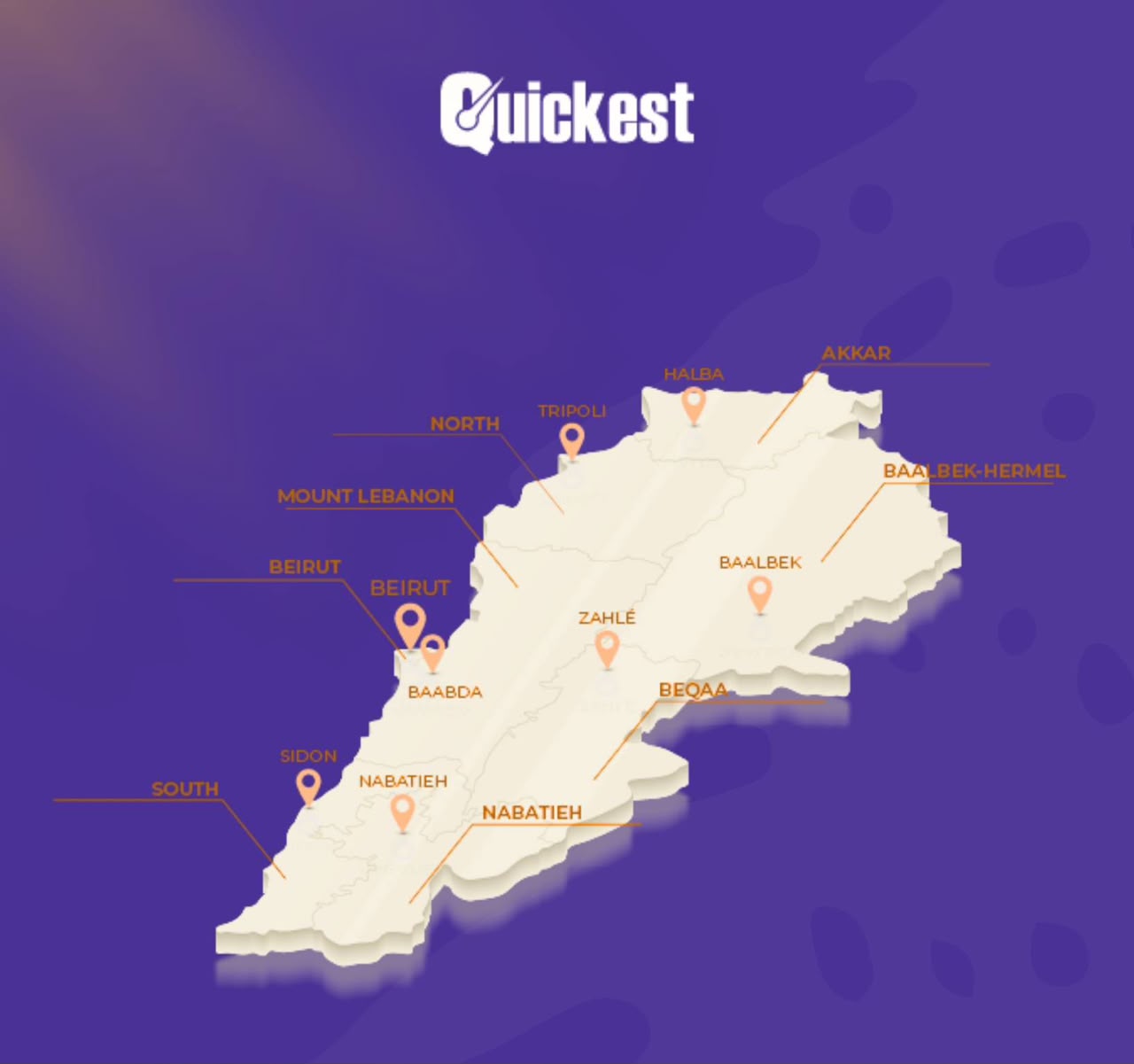 Quickest Lebanon Delivery Network Map